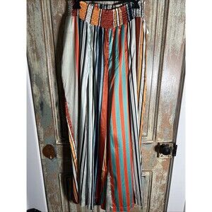 Striped Palazzo Pull-OnPants by Monroe & Main Size 1X Pockets Wide Legs Flowy